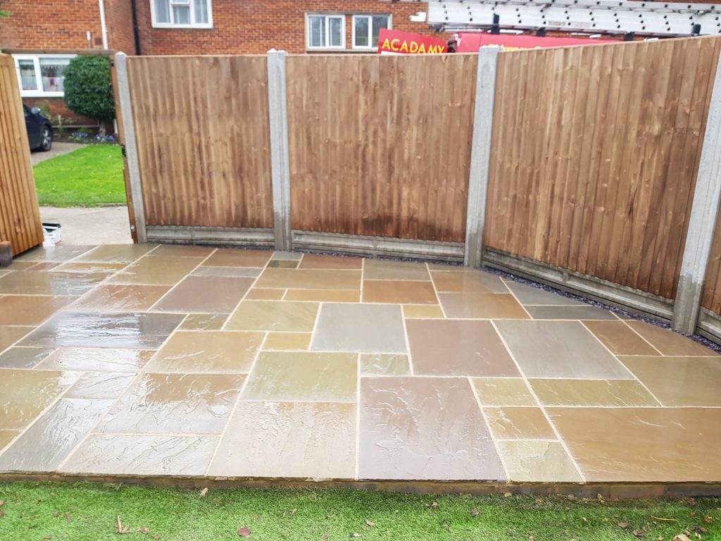 New Fence & Indian Sandstone Patio